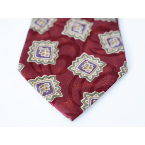 VTG 80s Valentino Italy Floral Mandilion Silk Tie 57" Retro Wedding Luxury Boho - Picture 5 of 16